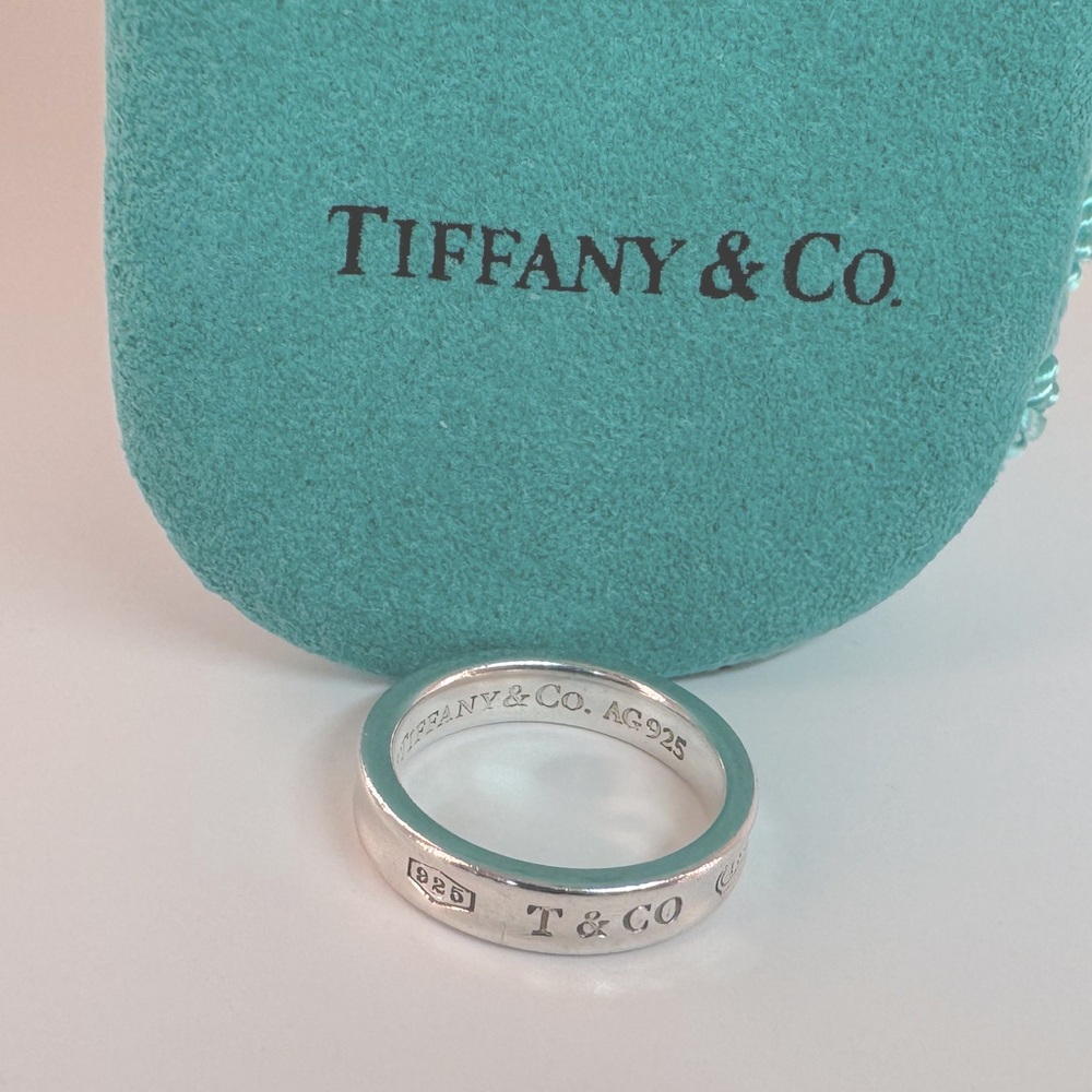 Tiffany and Co Thin Concave Band Ring SZ 4 AG 925 Vintage Collectible 1837 AUTH - Picture 11 of 11